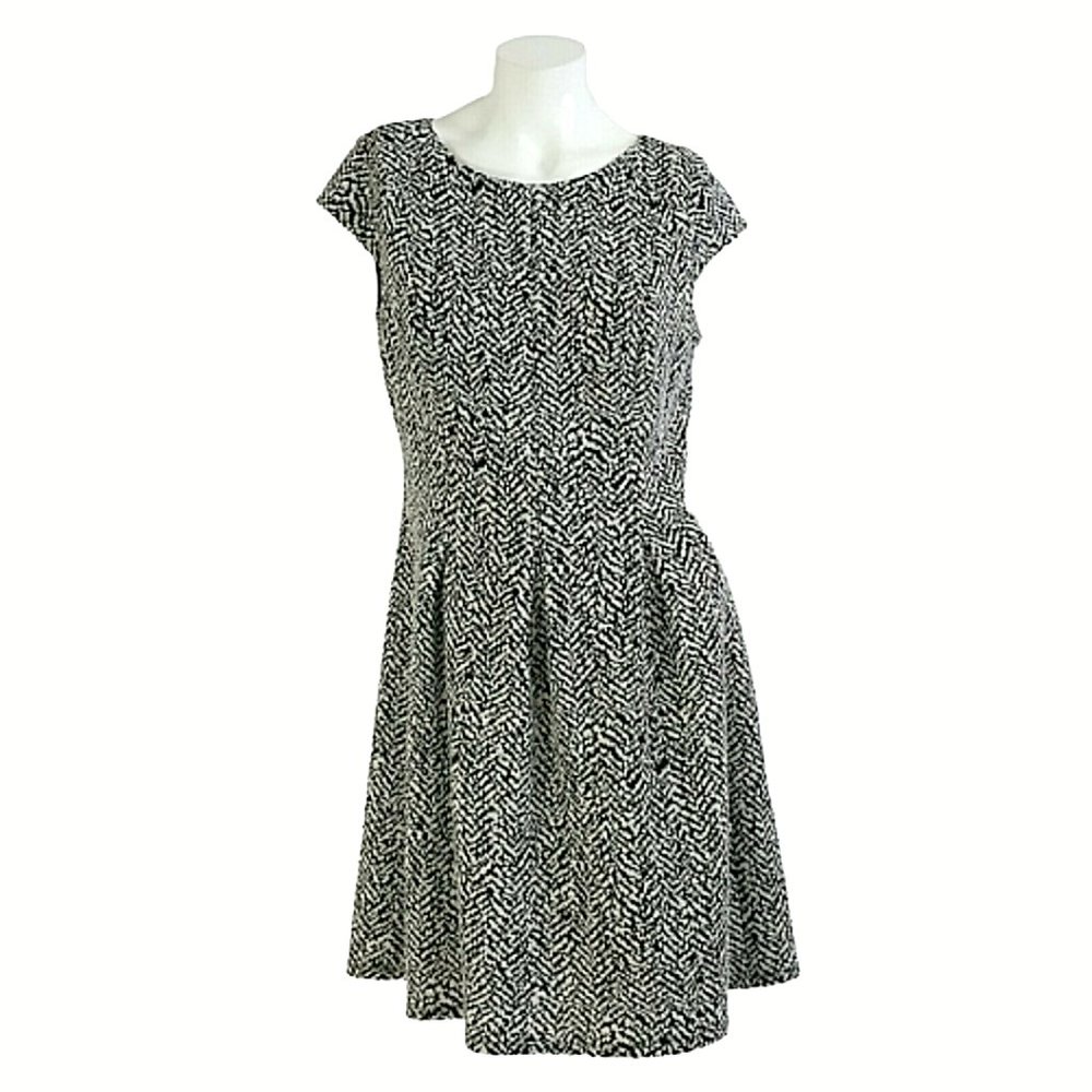 Dressbarn Pleated Textured Knit Fit & Flare Dress
